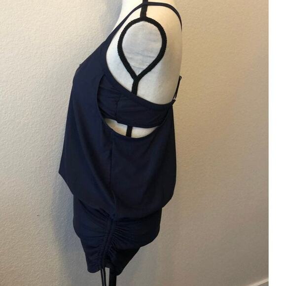 ATHLETA Side Scrunch Tankini Top in Navy size 36 B/C - Picture 6 of 11